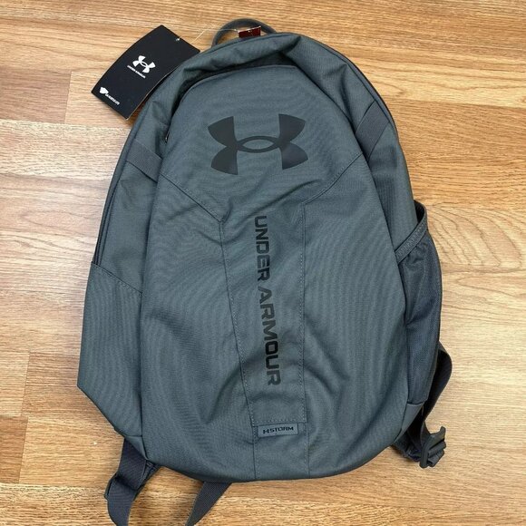 Under Armour Hustle Lite Backpack 26.5L Water Repellent Grey FIts 15" Laptop NEW